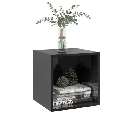 vidaXL Ντουλάπι Τοίχου Γυαλιστερό Μαύρο 37x37x37 εκ. από Επεξ. Ξύλο