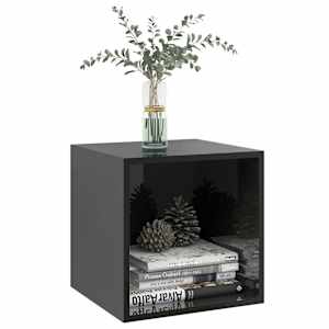 vidaXL Ντουλάπι Τοίχου Γυαλιστερό Μαύρο 37x37x37 εκ. από Επεξ. Ξύλο