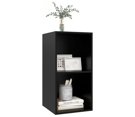 vidaXL seina telerikapp, must, 37 x 37 x 72 cm, tehispuit