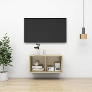 Nástěnná TV skříňka dub sonoma 37 x 37 x 72 cm kompozitní dřevo - obrázek 1