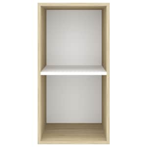 Nástěnná TV skříňka dub sonoma a bílá 37 x 37 x 72 cm kompozit - obrázek 4