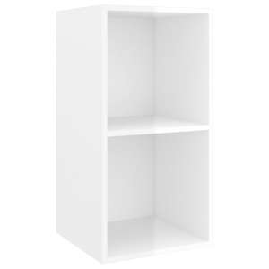 Nástěnná TV skříňka bílá lesklá 37x37x72 cm kompozitní dřevo - obrázek 2