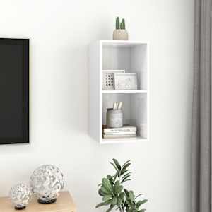 Nástěnná TV skříňka bílá lesklá 37x37x72 cm kompozitní dřevo - obrázek 6