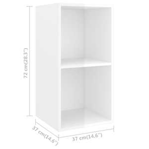 Nástěnná TV skříňka bílá lesklá 37x37x72 cm kompozitní dřevo - obrázek 9
