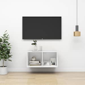 Nástěnná TV skříňka bílá lesklá 37x37x72 cm kompozitní dřevo - obrázek 1