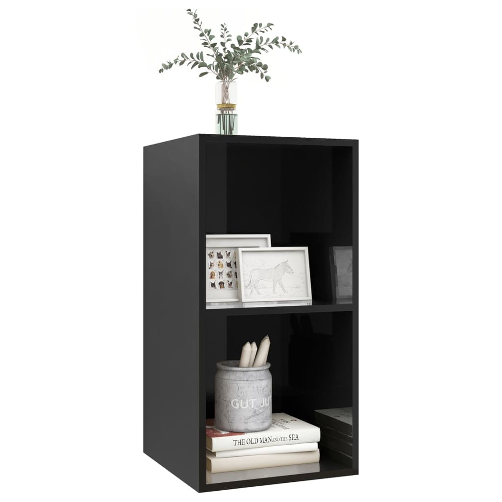 

vidaXL Tv-wandmeubel 37x37x72 cm spaanplaat hoogglans zwart