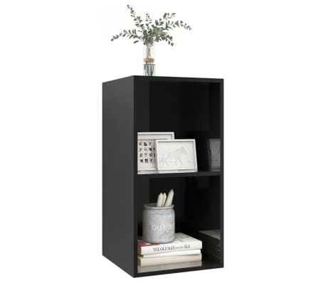 vidaXL TV-Wandschrank Hochglanz-Schwarz 37x37x72 cm Holzwerkstoff