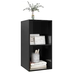 Nástěnná TV skříňka černá lesklá 37x37x72 cm kompozitní dřevo - obrázek 3