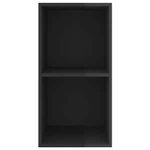 Nástěnná TV skříňka černá lesklá 37x37x72 cm kompozitní dřevo - obrázek 4