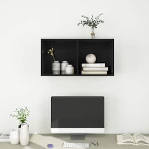 Nástěnná TV skříňka černá lesklá 37x37x72 cm kompozitní dřevo - obrázek 7