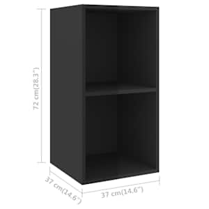 Nástěnná TV skříňka černá lesklá 37x37x72 cm kompozitní dřevo - obrázek 9
