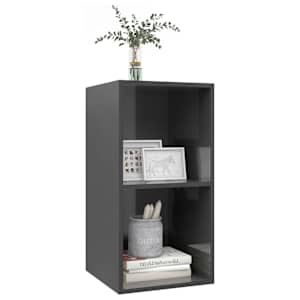 Nástěnná TV skříňka šedá lesklá 37x37x72 cm kompozitní dřevo - obrázek 3