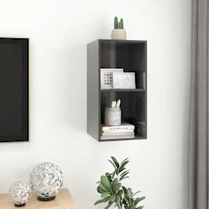 Nástěnná TV skříňka šedá lesklá 37x37x72 cm kompozitní dřevo - obrázek 6