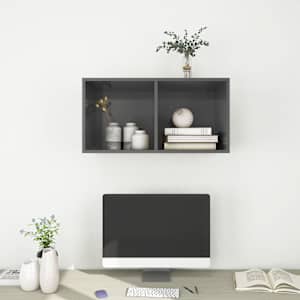 Nástěnná TV skříňka šedá lesklá 37x37x72 cm kompozitní dřevo - obrázek 7