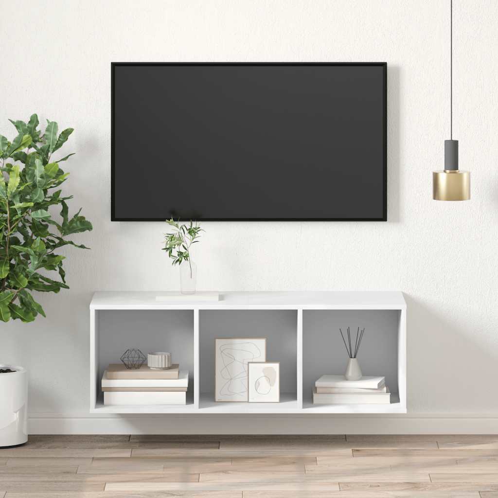 vidaXL Wisz�ca szafka pod TV, bia�a, 37x37x107 cm