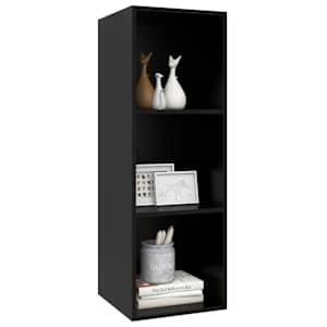 vidaXL Sieninė TV spintelė, juoda, 37x37x107cm, apdirbta mediena