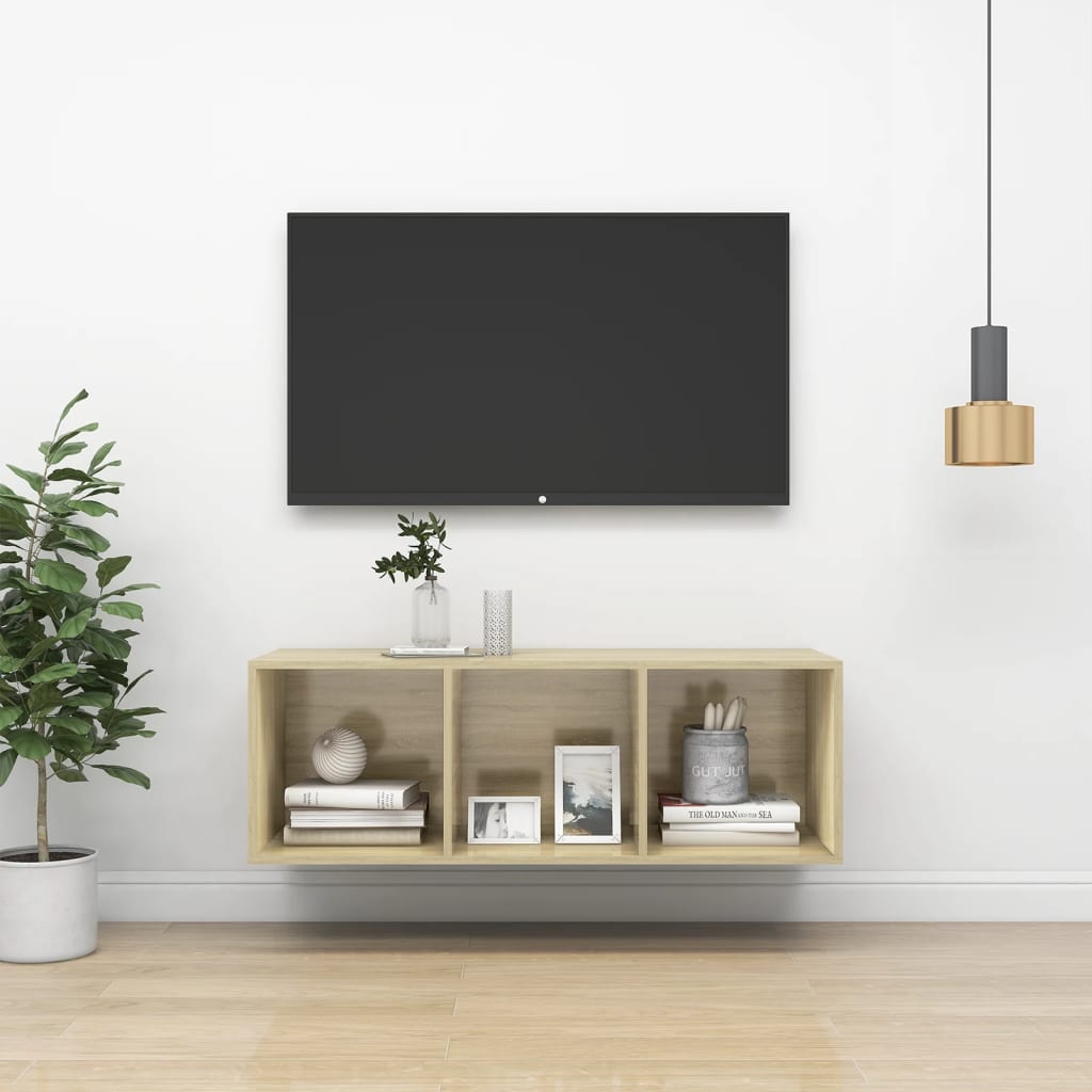 vidaXL Wiszca szafka pod TV, kolor db sonoma, 37x37x107 cm