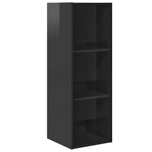Nástěnná TV skříňka šedá vysoký lesk 37x37x107 cm dřevotříska - obrázek 2