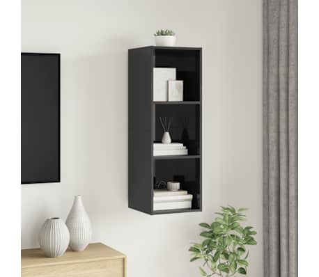 vidaXL Wall-mounted TV Cabinet High Gloss Grey 37x37x107 cm Engineered Wood