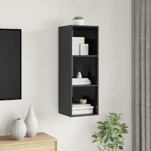 Nástěnná TV skříňka šedá vysoký lesk 37x37x107 cm dřevotříska - obrázek 3