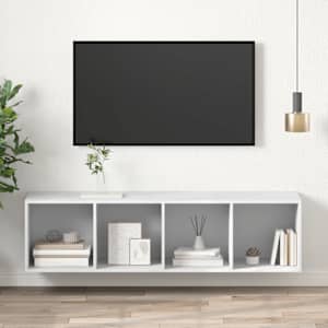 Nástěnná TV skříňka bílá 37 x 37 x 142,5 cm dřevotříska - obrázek 1