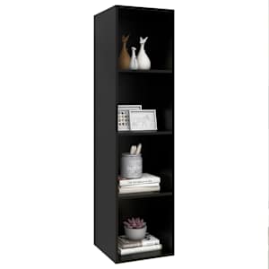 vidaXL Zidni TV ormarić crni 37 x 37 x 142,5 cm od konstruiranog drva