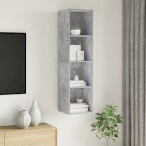 Nástěnná TV skříňka betonově šedá 37 x 37 x 142,5cm dřevotříska - obrázek 7