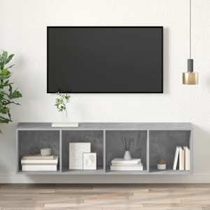 Nástěnná TV skříňka betonově šedá 37 x 37 x 142,5cm dřevotříska - obrázek 1