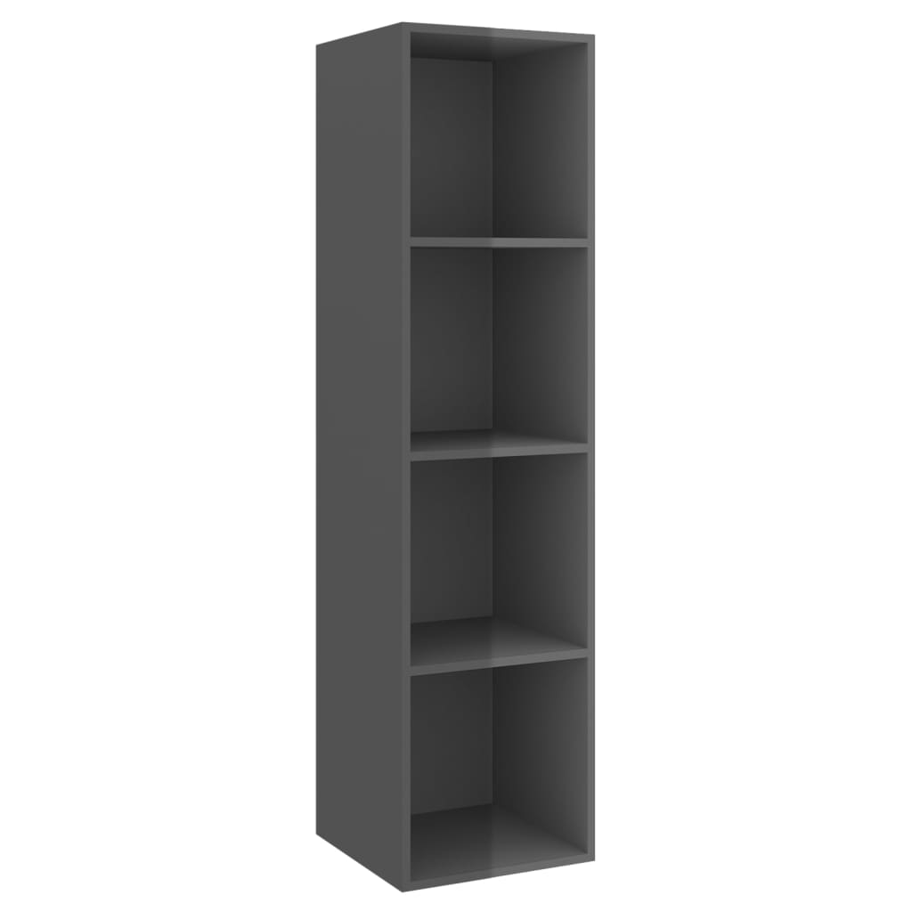 

vidaXL Wall-mounted TV Cabinet High Gloss Gray 14.6"x14.6"x56.1" Engineered Wood