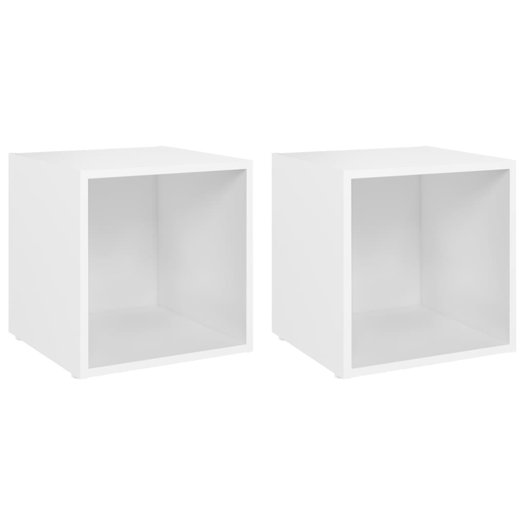 vidaXL TV stolky 2 ks bílé 37 x 35 x 37 cm kompozitní dřevo