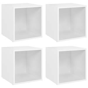 TV stolky 4 ks bílé 37 x 35 x 37 cm kompozitní dřevo - obrázek 2