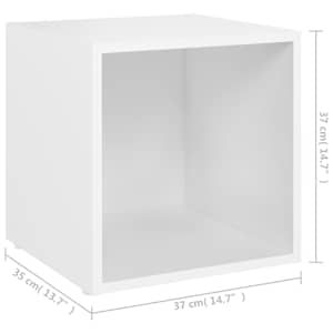 TV stolky 4 ks bílé 37 x 35 x 37 cm kompozitní dřevo - obrázek 8