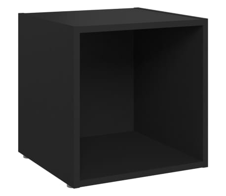 vidaXL TV Cabinets 4 pcs Black 37x35x37 cm Engineered Wood
