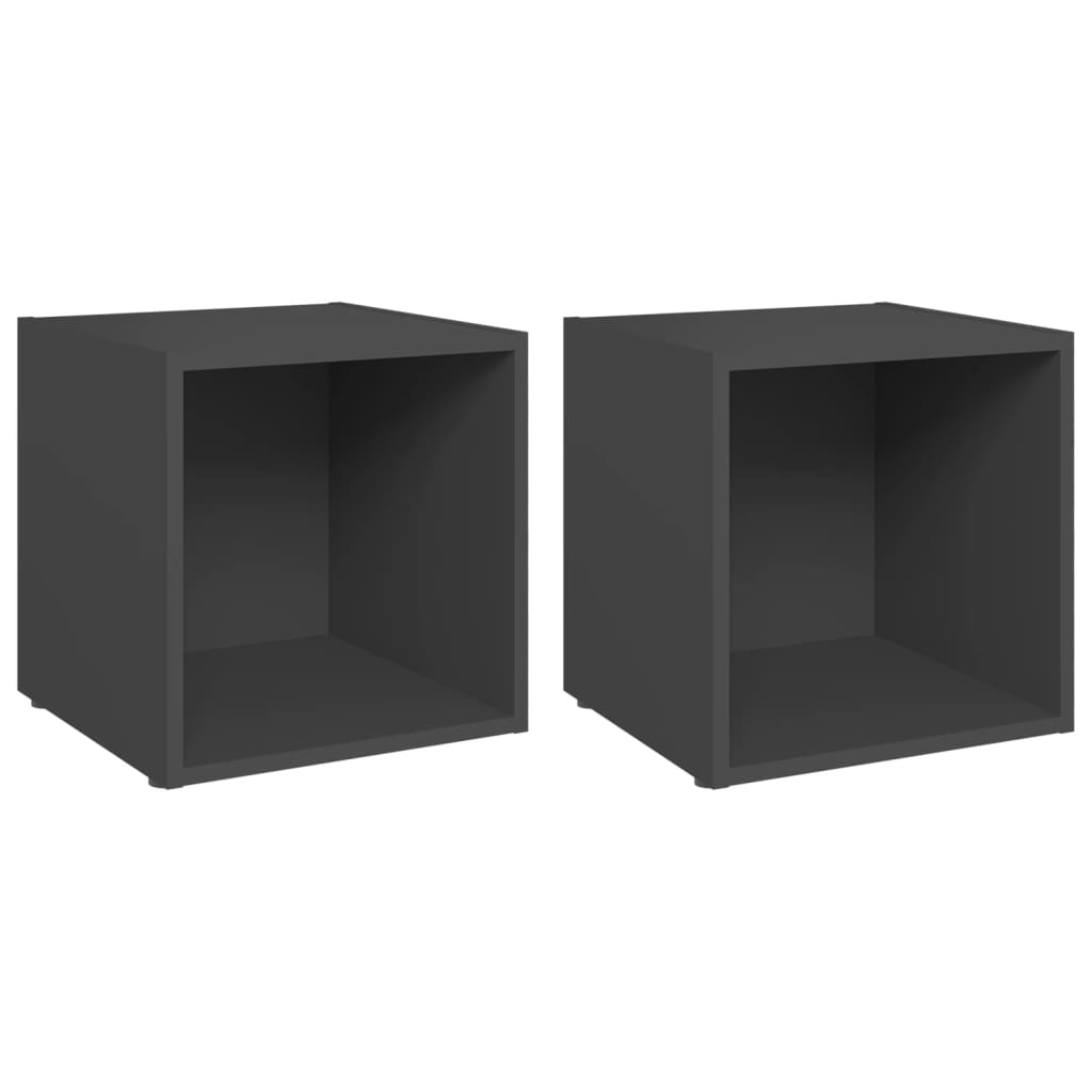 

vidaXL TV Cabinets 2 pcs Gray 14.6"x13.8"x14.6" Engineered Wood