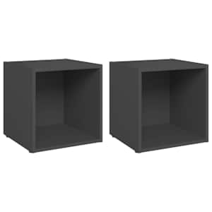 TV stolky 2 ks šedé 37 x 35 x 37 cm kompozitní dřevo - obrázek 2