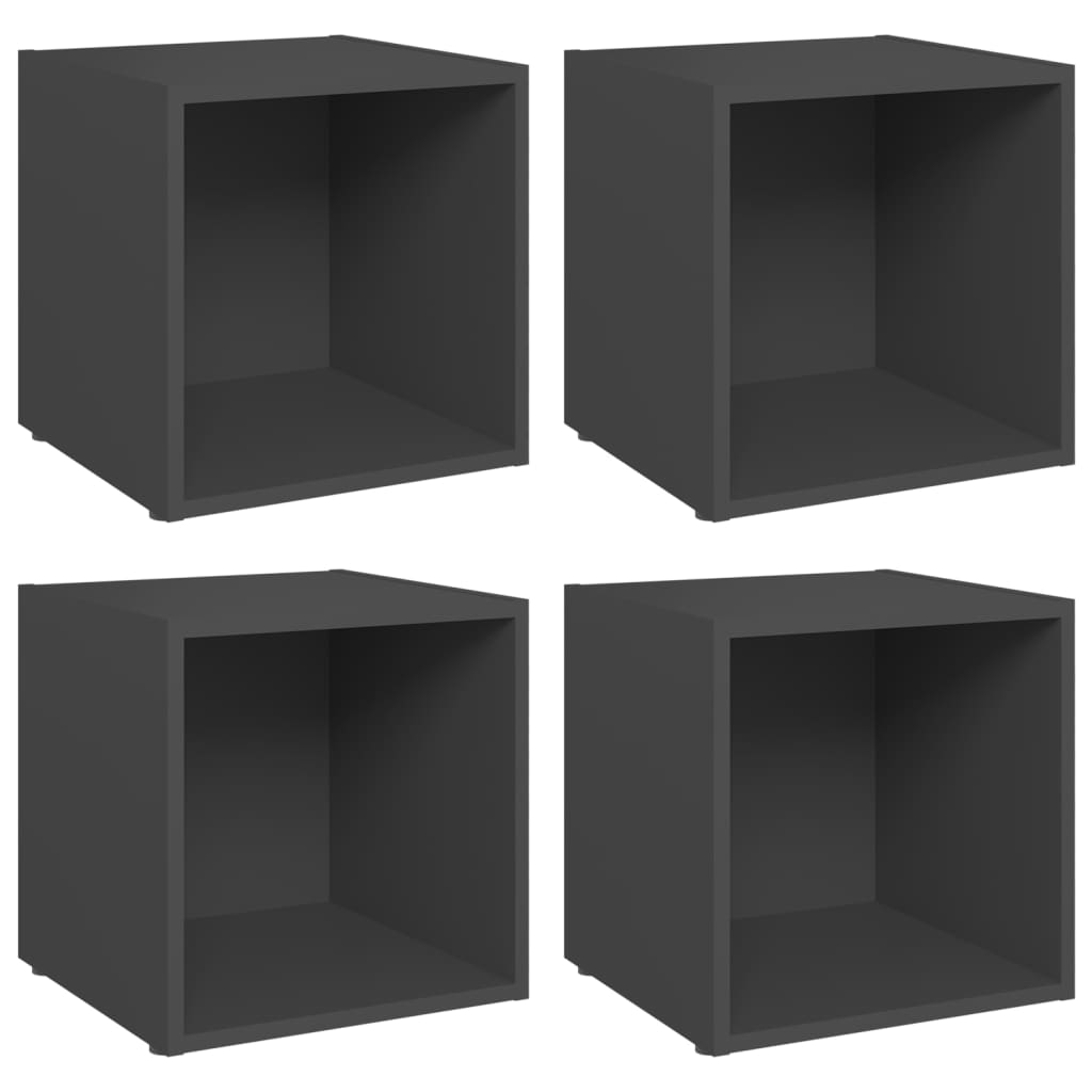 Thumbnail - vidaXL TV-Schränke 4 Stk. Grau 37x35x37 cm Holzwerkstoff