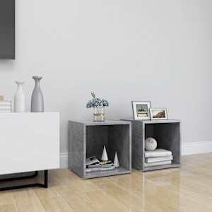 TV stolky 2 ks betonově šedé 37 x 35 x 37 cm kompozitní dřevo - obrázek 1