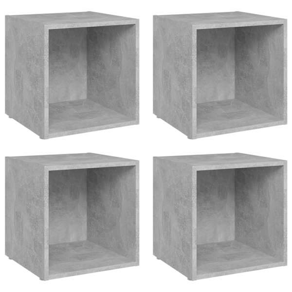 vidaXL telerikapid, 4 tk, betoonhall, 37 x 35 x 37 cm, tehispuit