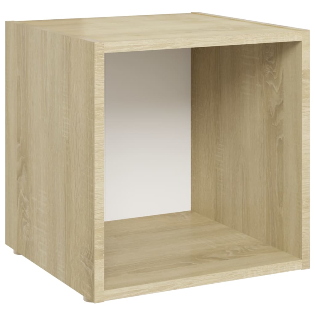 

vidaXL Tv-meubelen 2 st 37x35x37 cm spaanplaat wit sonoma eikenkleurig