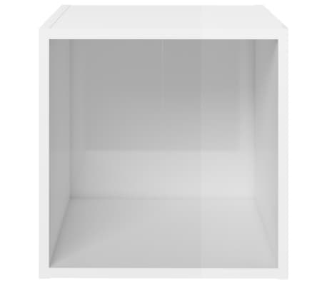 vidaXL TV Cabinet High Gloss White 37x35x37 cm Engineered Wood