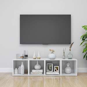 TV stolky 4 ks bílé vysoký lesk 37x35x37 cm kompozitní dřevo - obrázek 1