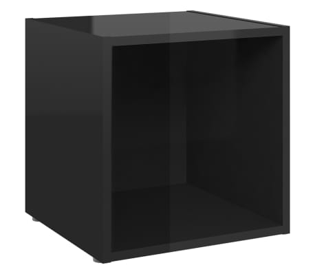 vidaXL Meubles TV 4 pcs noir brillant 37x35x37 cm bois d&rsquo;ing&eacute;nierie