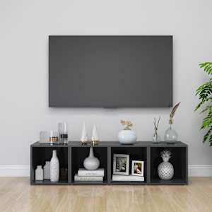 TV stolky 2 ks šedé vysoký lesk 37x35x37 cm kompozitní dřevo - obrázek 8