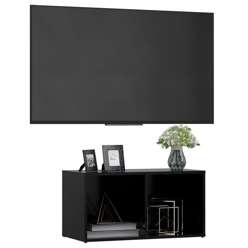 Meuble TV Noir 72x35x36,5 cm Aggloméré | meublestv.fr 4