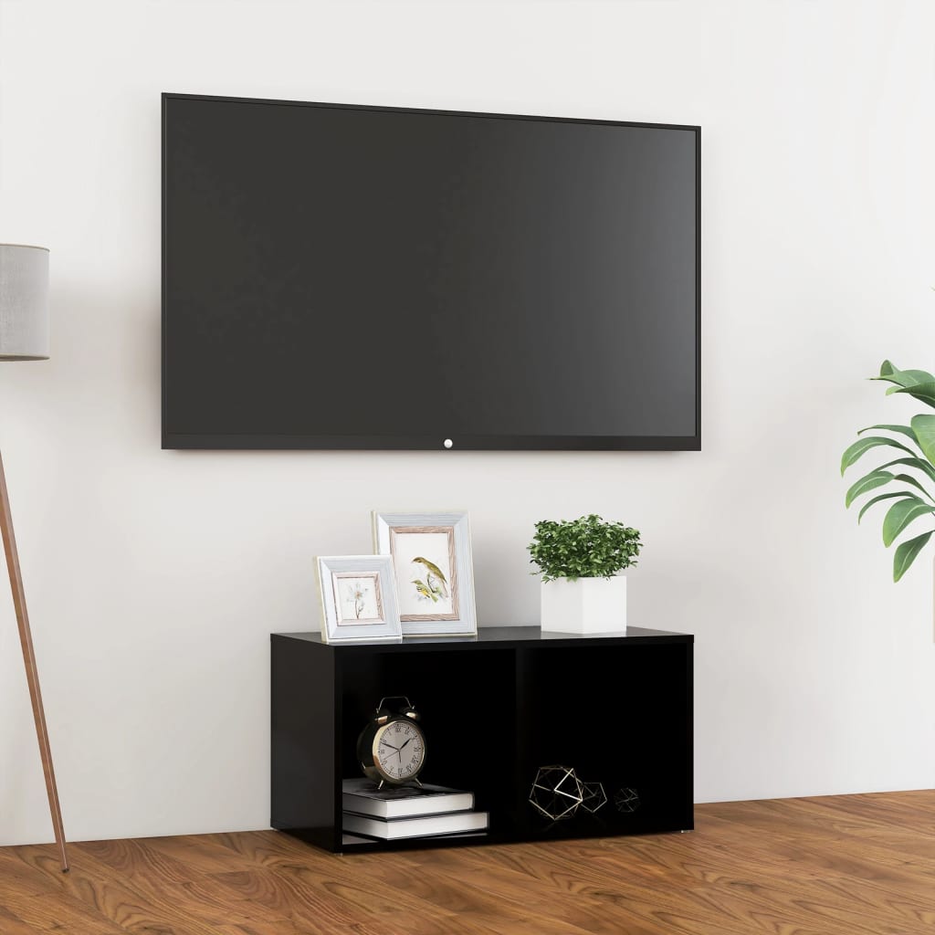 Meuble TV Noir 72x35x36,5 cm Aggloméré | meublestv.fr 2