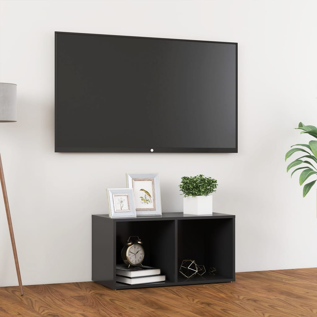 Meuble TV Gris 72x35x36,5 cm Aggloméré | meublestv.fr 2