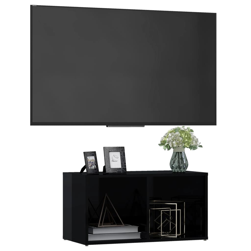 vidaXL Tv-meubel 72x35x36,5 cm bewerkt hout hoogglans zwart