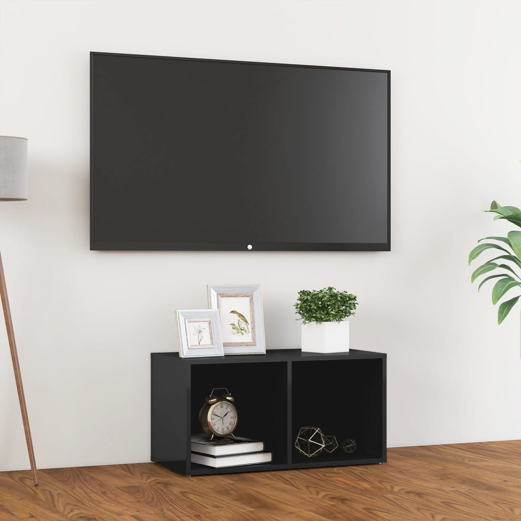 Petrashop  TV stolek šedý s vysokým leskem 72 x 35 x 36,5 cm dřevotříska
