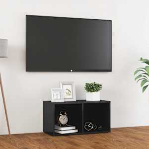 TV stolek šedý vysoký lesk 72 x 35 x 36,5 cm kompozitní dřevo - obrázek 1