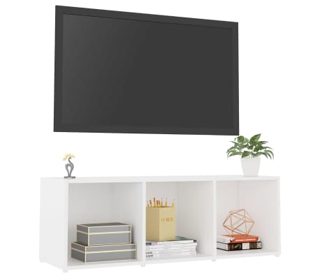 vidaXL Comodă TV, alb, 107x35x37 cm, PAL
